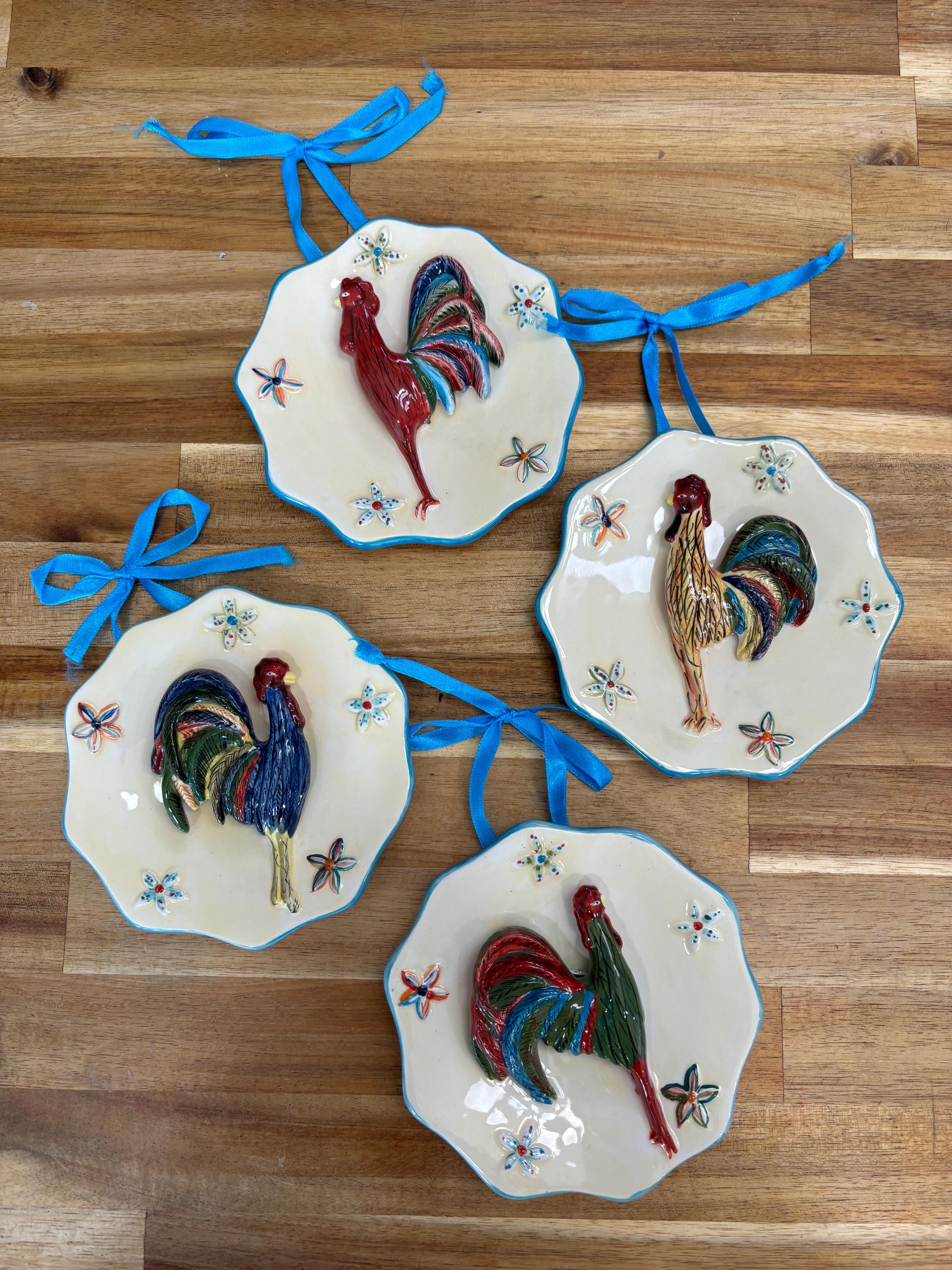 4 Piece Set of Vintage MWW Market Cindy Shamp Roosters Plates - Etsy