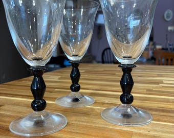 Vintage 3 Piece Mikasa Kensington Clear Amethyst Wine Glass Set - Etsy
