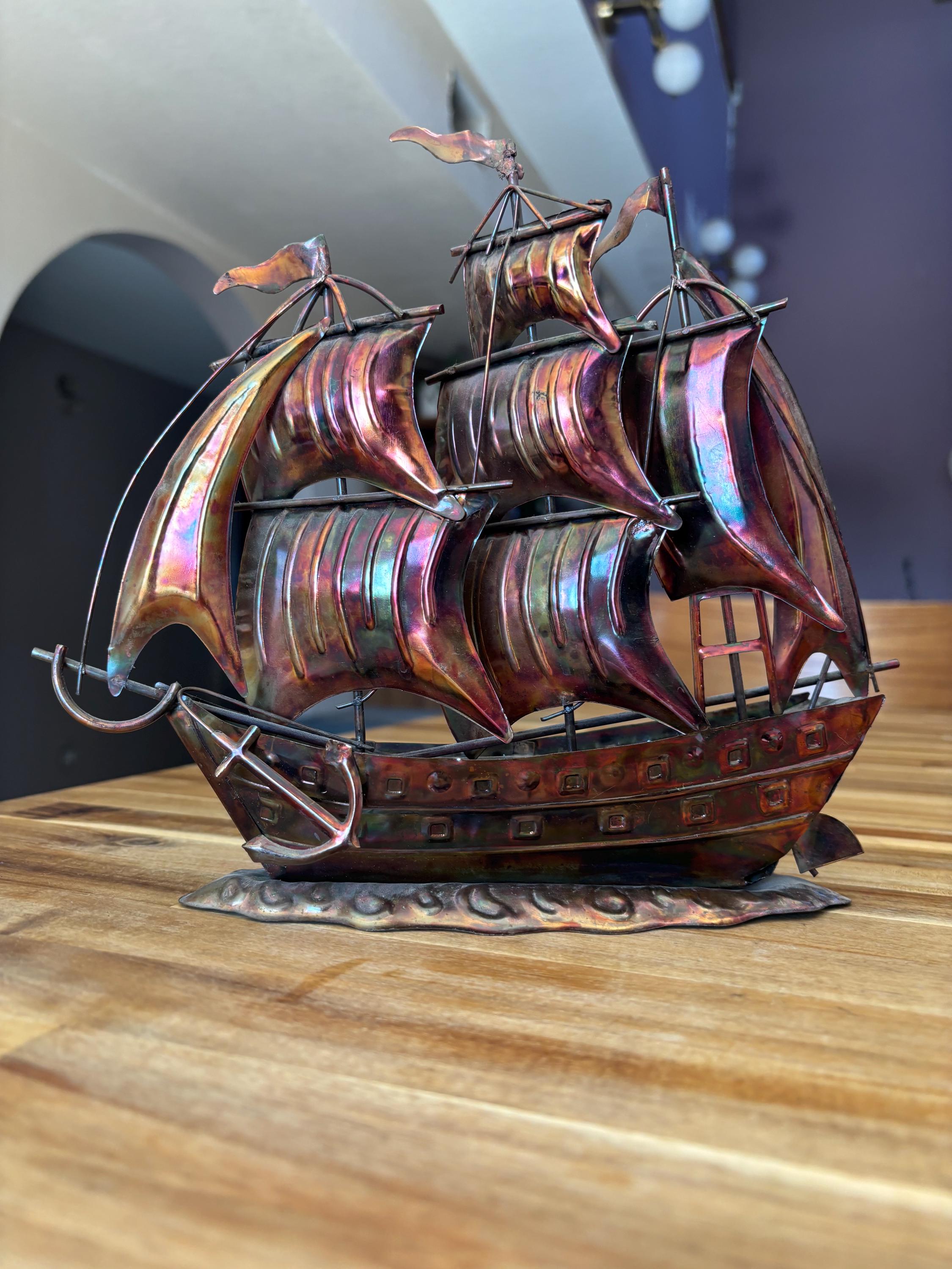 真鍮製 船舶スクリュー 3枚羽 直径約41cm マリンインテリア オブジェ Vintage Copper Metal Pirate Ship/sail Boat Sculpture - Etsy