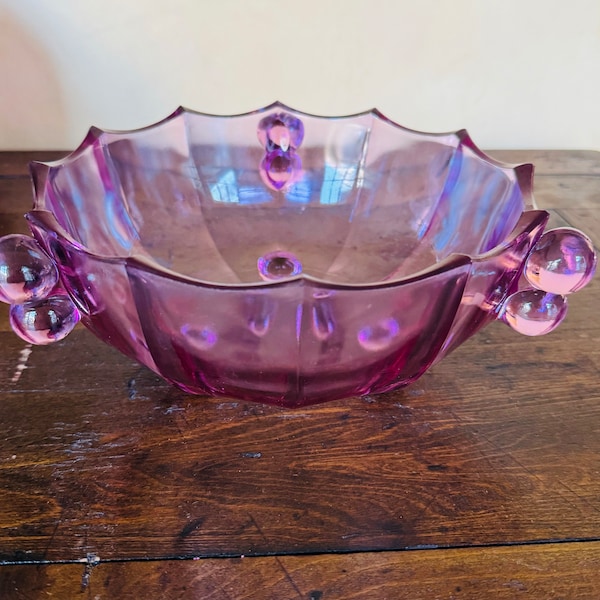 Incredibly Rare Fenton Art Glass Bowl in the most amazing Pink!!