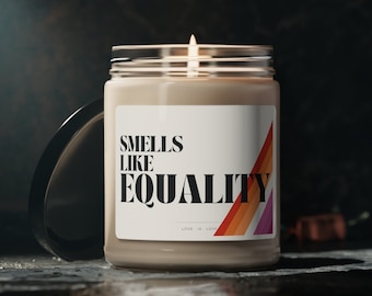 Lesbian Pride Candle - 9 oz sojakaars - ruikt naar gelijkheid - Lesbian Pride Candle - Pride Month Gift - Host Gift - Lesbian Candle