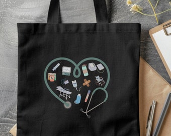 Krankenschwester-Einkaufstasche für die Arbeit, niedliche Krankenschwester-Tasche, Krankenschwester-Einkaufstasche, RN-Krankenschwester-Tasche, Registered Nurse Shirt, Krankenpflegeschule