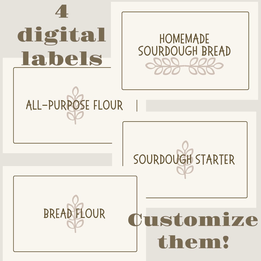 Customizable 4pack Digital Sourdough Starter / Sourdough Bread / Flour