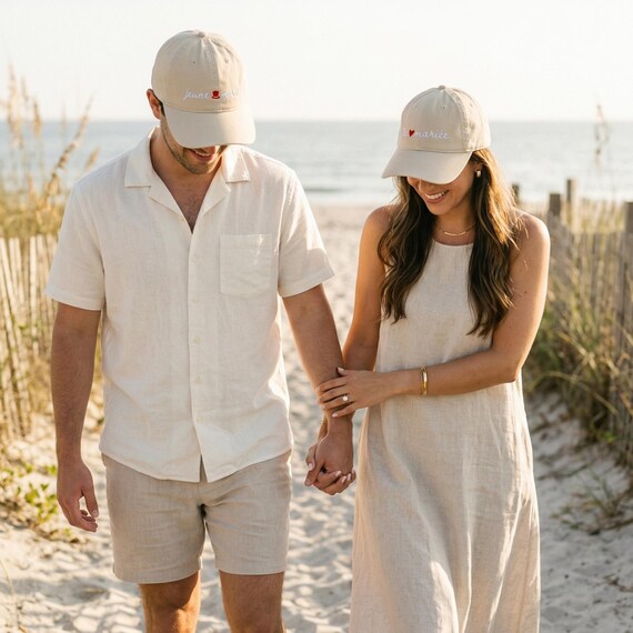 Organic Embroidered Bride Hat, La Mariée Baseball Cap  display picture 2