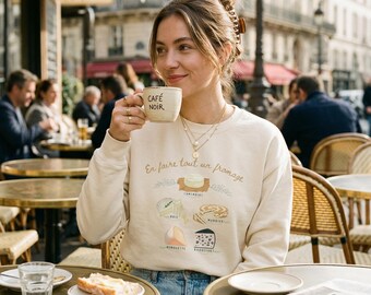 French Cheese Sweatshirt: "En Faire Tout Un Fromage" Cotton Exterior