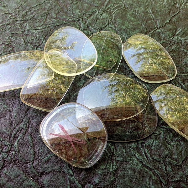 10 Vintage Eyeglass Lenses for Crafting, Upcycling, mixed lot, acrylic