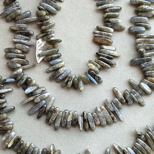 Labradorite Stick Beads, 16" strand