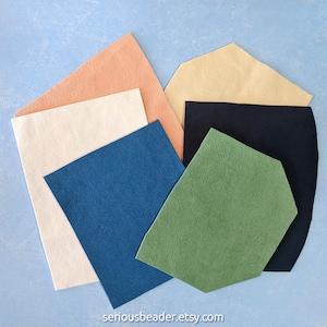 Vintage Microsuede Scraps, 6 colors, Faux Suede