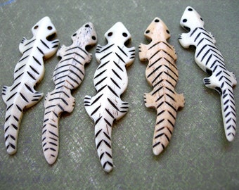 1 African Crocodile Pendant (You Choose) Natural White Carved Bone (see Item Details)