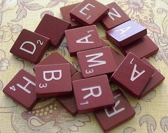 Scrabble Tiles Replacement Letter S Maroon Burgundy Wooden Craft Game Part Piece 