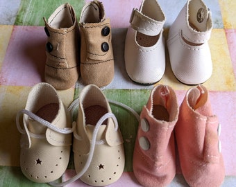 Choose your 2" Vintage Doll Shoes - Tan, White, Beige or Pink