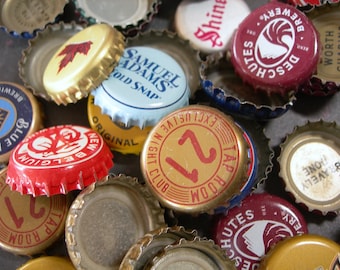 50 Bottle Caps for crafting and jewelry: Recycled Beer Bottlecaps 1"