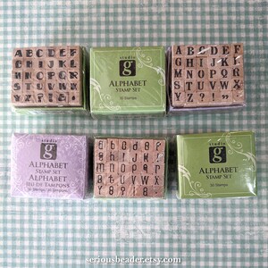 Mini Alphabet Stamp Sets, YOU CHOOSE, new in packages, wood mounted rubber stamps