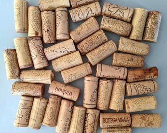 40 USED Wine Corks for Crafting, mixed lot (all cork, no plastic)