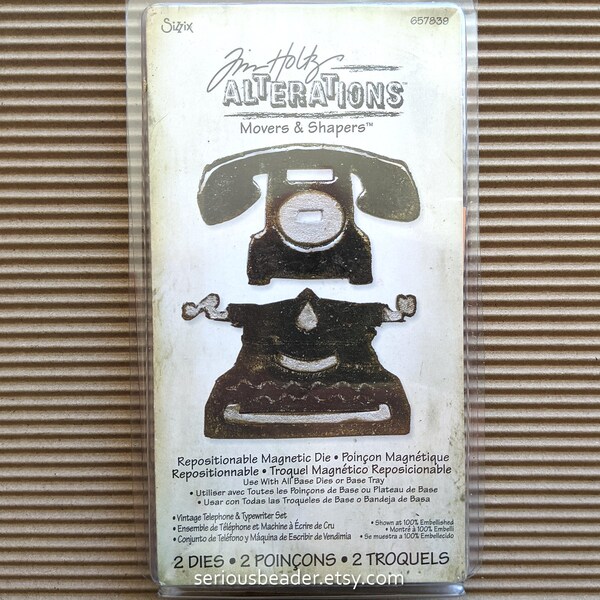 Tim Holtz Vintage Telephone & Typewriter Set, Sizzix 657839