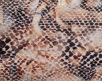 Faux Snakeskin Fabric Yardage, Browns, Polyester 33" x 60"