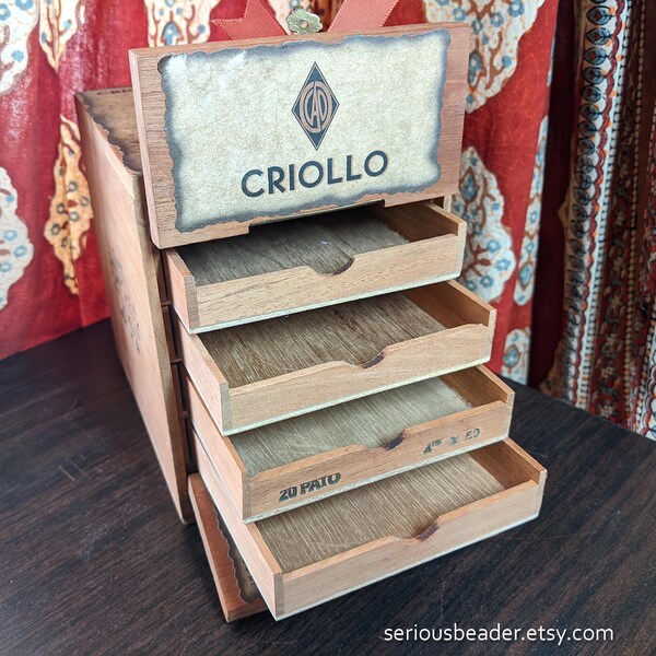 Vintage Cigar Box, CRIOLLO with 4 drawers (price includes shipping)