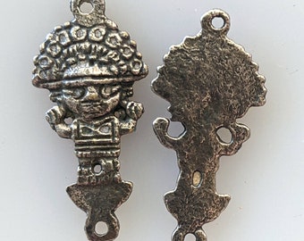 1 Vintage Peruvian Tumi Charm, Inca Blade, Good Luck Charm, 1-1/4", 2 loops