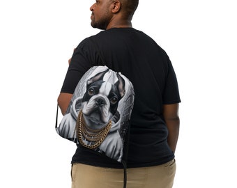 Big City Frenchie Drawstring Bag