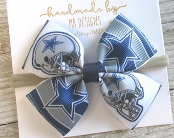 Dallas Cowboys Baby Bow: Girls Hair Clip or Headband