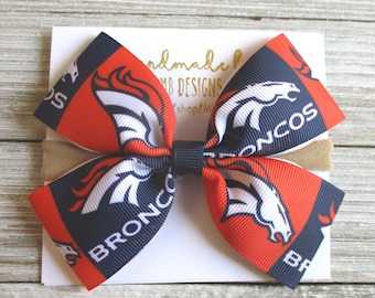 Denver Broncos Baby Bow: Girls Hair Clip or Headband
