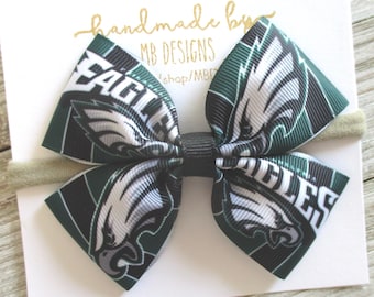 Philadelphia Eagles Baby Bow:  Hair Clip or Headband
