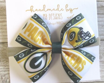 Green Bay Packers Baby Bow: Girls Hair Clip or Headband