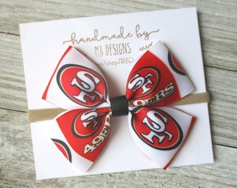 49ers Baby Bow, Football 49ers Headband, Girls Hair Clip