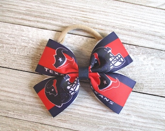 Houston Texans Baby Bow: Nylon Headband or Girls Hair Clip