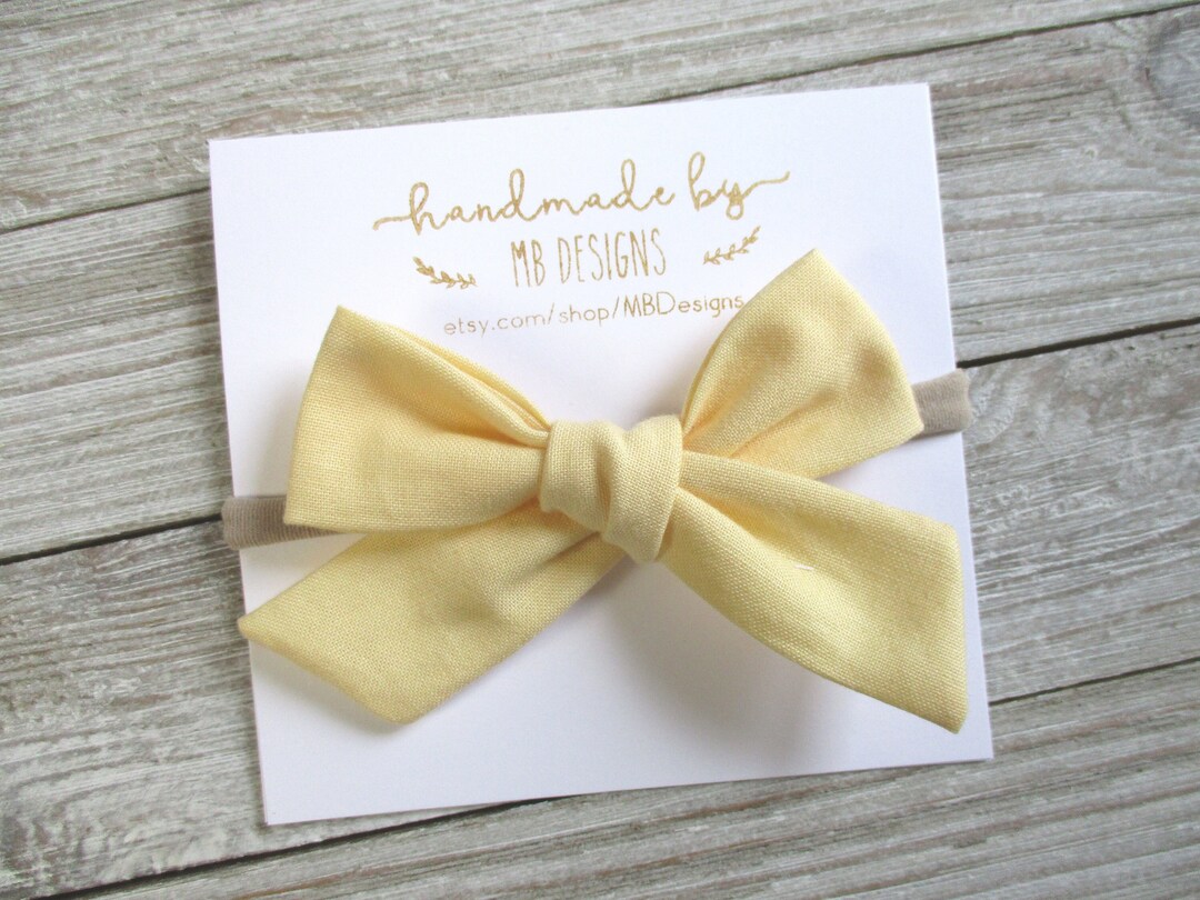 Yellow Baby Bow Yellow Bow Yellow Headband Baby Bows Etsy