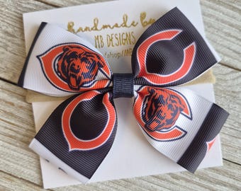 Chicago Bears Baby Bow, Football Bears Headband, Girls Hair Clip