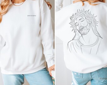 Grey Jesus Is King Crewneck Sweater