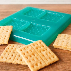 Graham Cracker Silicone Molds | Silicone Wax Melt Mold | Silicone Soap Mold | Food Shape Wax Melt Molds | No Smell Silicone Molds