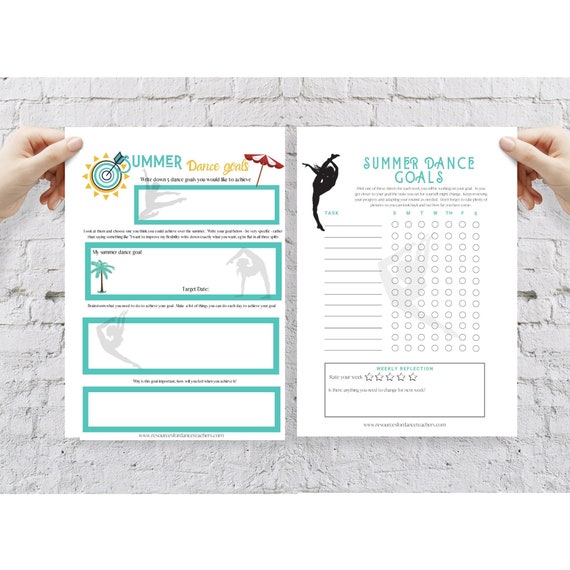 PRINTABLE GOAL PLANNER - Daily Goal Planner - Digital Downloadable Dancer Performance Tracker - Printable Stretch Tracker Digital Print