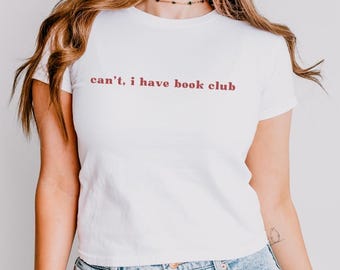 Y2k esthetisch grafisch T-shirt, dames baby-T-shirt, leesgrage shirt, boekenclubcadeaus, boekenwurmshirt, bijpassende shirts, cadeau voor vriendin