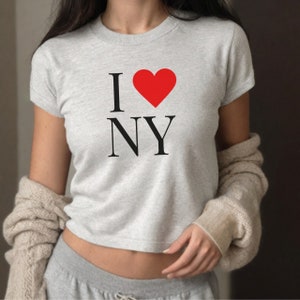 Y2K Baby Tee, New York Baby Tee, I Heart NY shirt, Nyc Shirt, NY Trip, NY Gift, Y2K Clothing, Cute Baby Tee, I Heart Shirt, Gift For Her