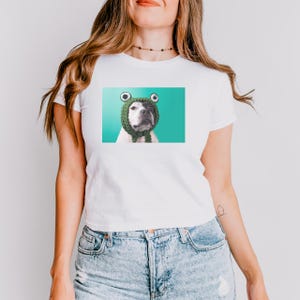 Custom Pet Photo Womens Baby Tee, Y2k Baby Tee, Personalized Womens Top, Picture Shirt, Dog Mom Gift, Cat Mom Gift, Photo Tee