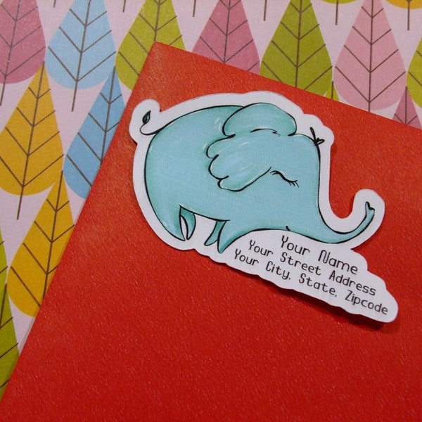 Elephant Labels Etsy