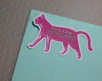 Aangepaste adreslabels - Roze Kitty {Set of 25}