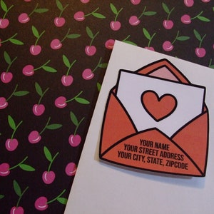 Custom Address Labels - Red Love Envelope {Set Of 25}