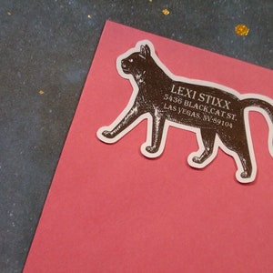 Custom Address Labels - Sepia Kitty {Set Of 25}