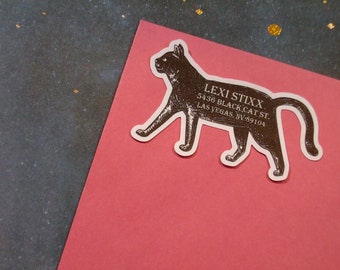 Custom Address Labels - Sepia Kitty {Set Of 25}