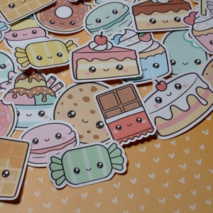 Kawaii Bear and Dessert Sticker Flakes