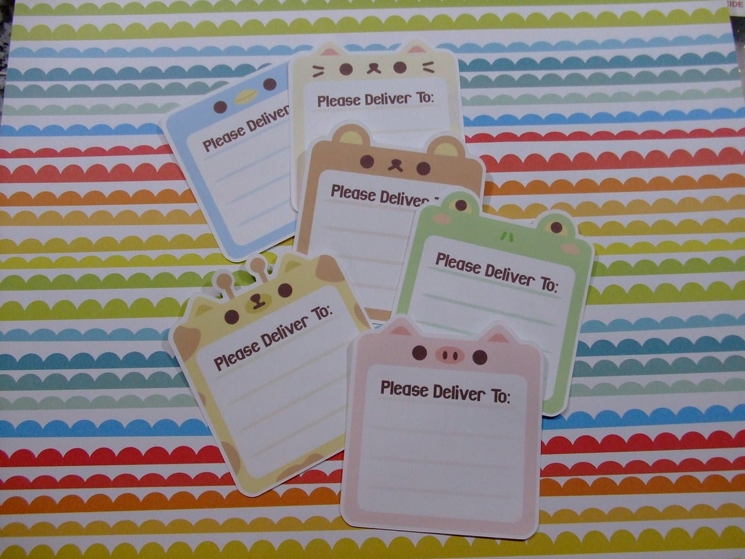 Label Block Cards Sugar Blocks Labels - Animal Faces - Please Deliver To, PDT - Etsy