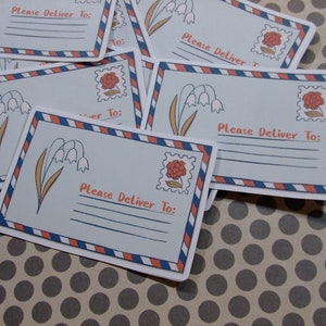 Sugar Blocks Labels - Vintage Mail Piece - Please Deliver To Label, PDT