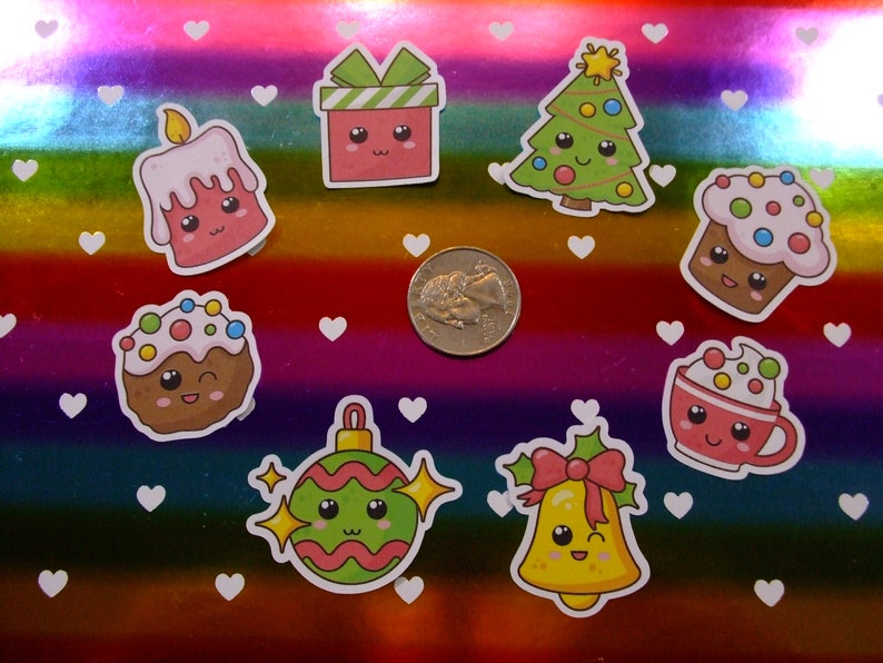 Sugar Blocks Sticker Flakes Kawaii Christmas Etsy