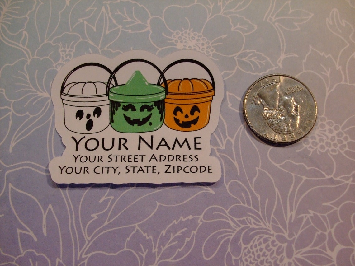 Custom Bucket Labels Custom Address Labels - Boo Bucket Trio {set of 25} - Etsy