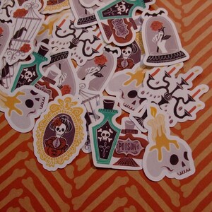 Sugar Blocks Sticker Flakes - Gothic Decor - Stickers, Goth, Gothy, Halloween, Witchy, Witch, Potions, Skulls, Roses, Decorations, Magic