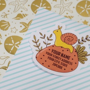 Custom Address Labels - Snail On A Strawberry {Set Of 24}