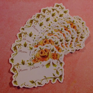 Sugar Blocks Labels - Pumpkins + Ivy - Please Deliver To Label - PDT, Snail Mail, Letter Writing, Penpals, Fall, Halloween, Pumpkin, Orange